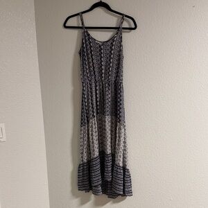 Knox Rose navy, and white maxi slip dress, size XS